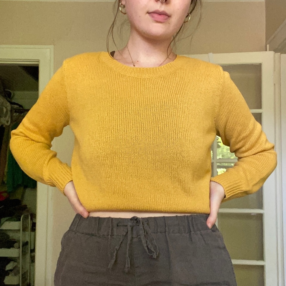 H&M Yellow Cropped Sweater